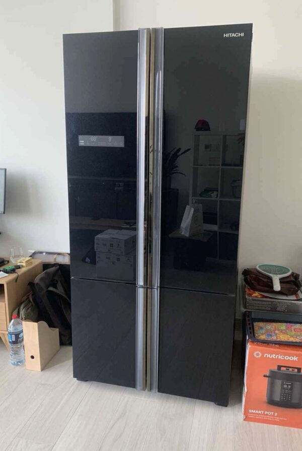 Used Hitachi 4 Door French Style Glass body Refrigerator Excellent Condition - Image 3