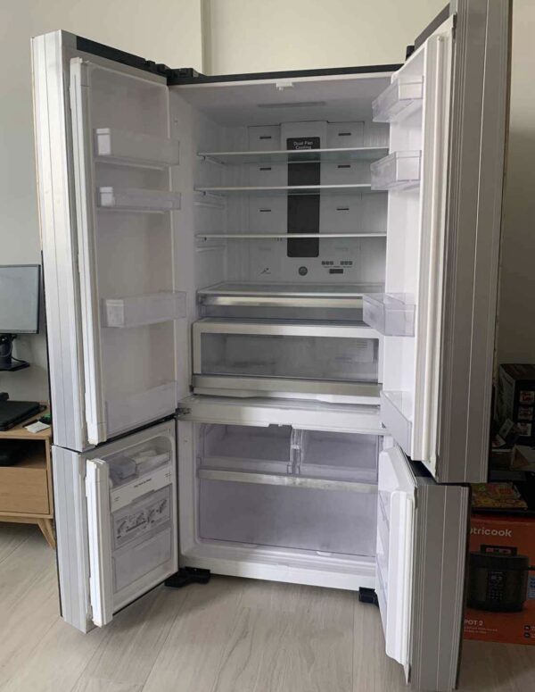 Used Hitachi 4 Door French Style Glass body Refrigerator Excellent Condition